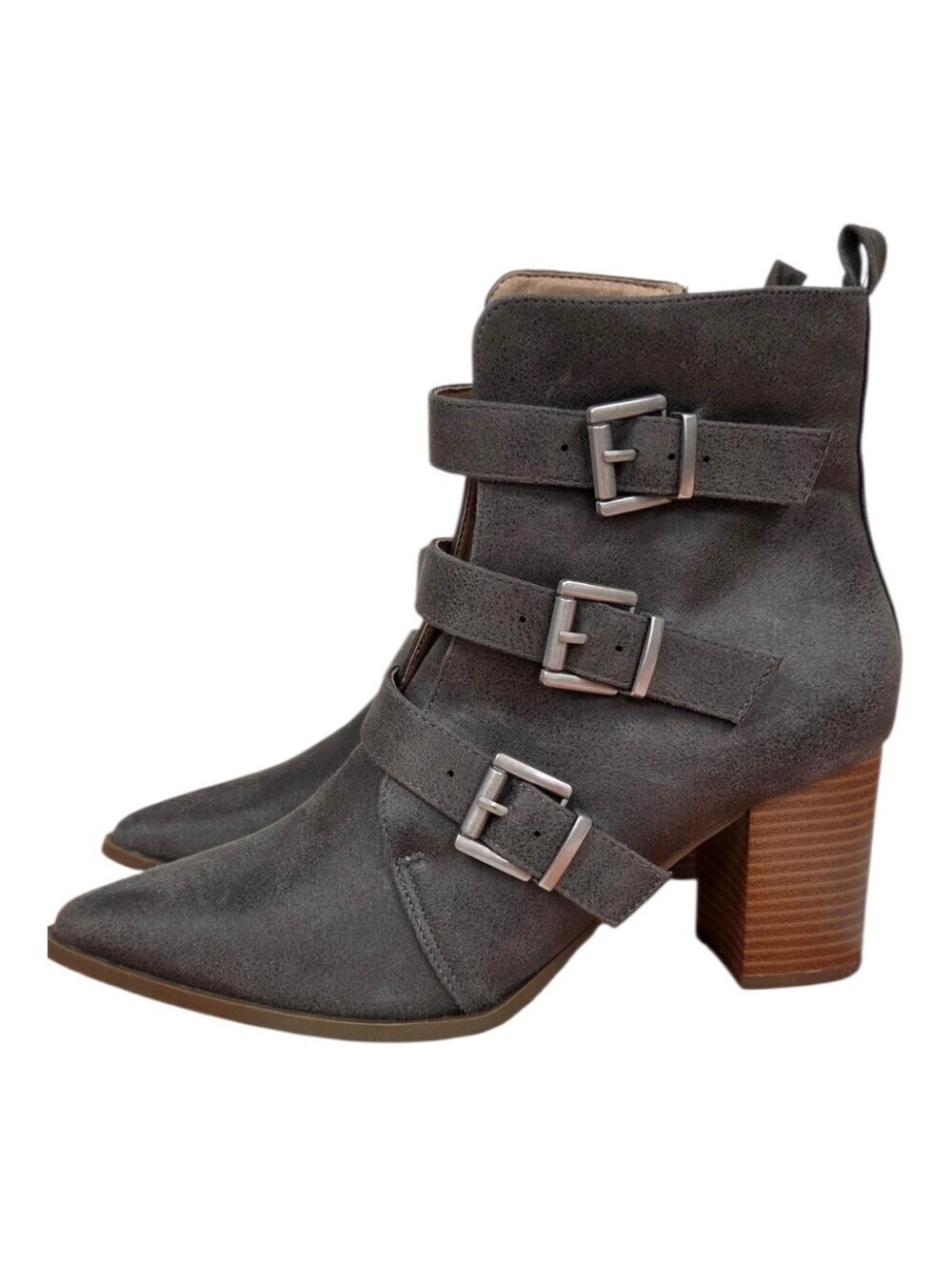 Journee Collection 7.5 Women's Gray Buckle Ankle Boots